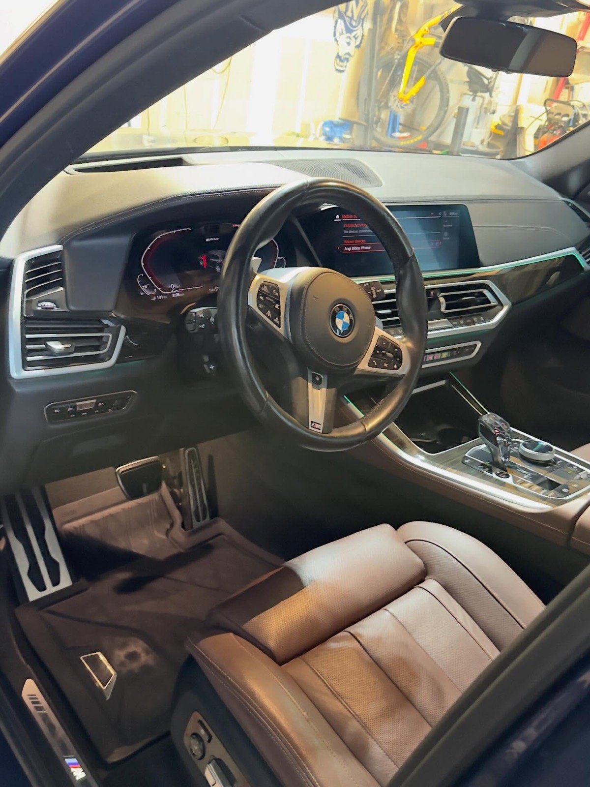 BMW X5 cockpit and brown leather interior cleaned
