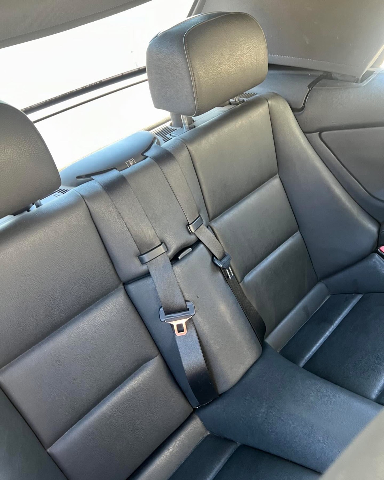 BMW 3-series gray leather rear seats cleaned
