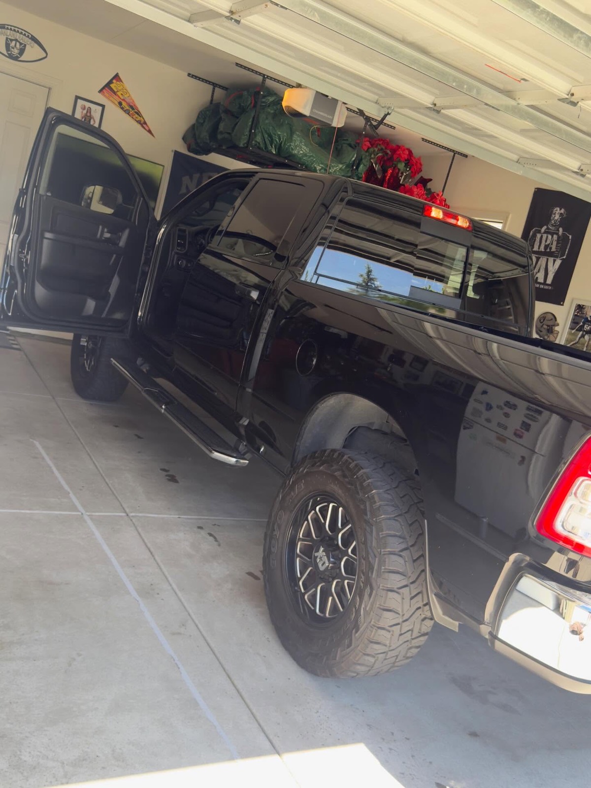 Black Ram pickup rear after a full detail